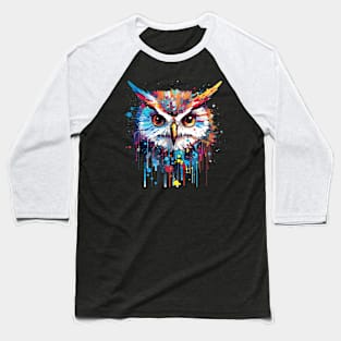 Owl Bird Animal Nature Freedom Wildlife Wonder Abstract Baseball T-Shirt